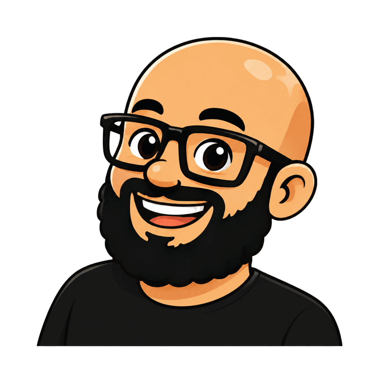 Careca sorrindo e apontando para o botão de criar conta